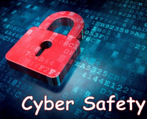 cyber safety: padlock over code